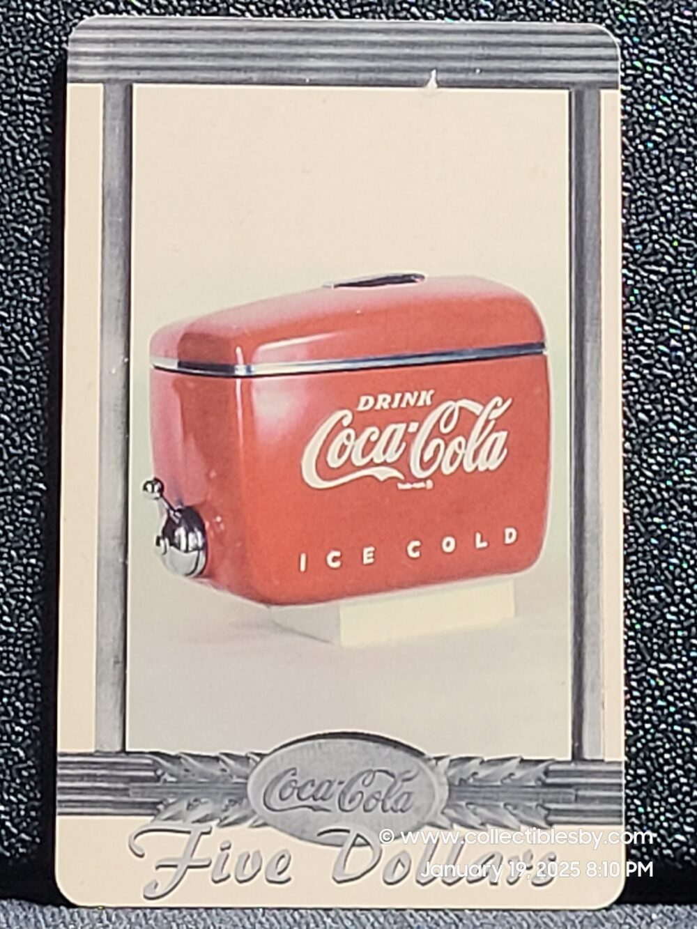 Coke Coca-Cola 1996 $5. Vintage Coke Dispenser Coke 5 of 10 Phone Card