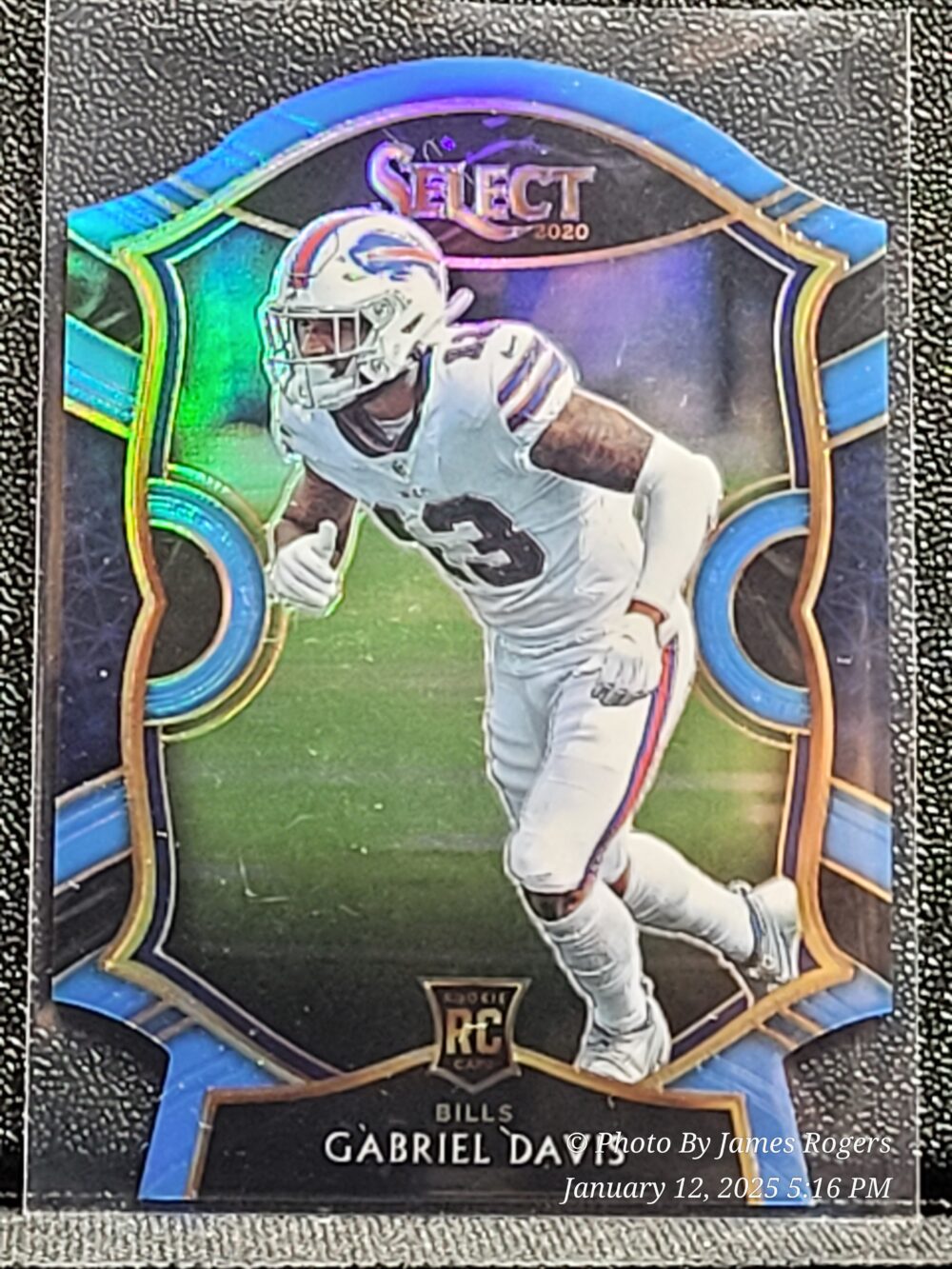 2020 Panini Select - Concourse Light Blue Prizm Die-Cut 82 Gabriel Davis (RC)