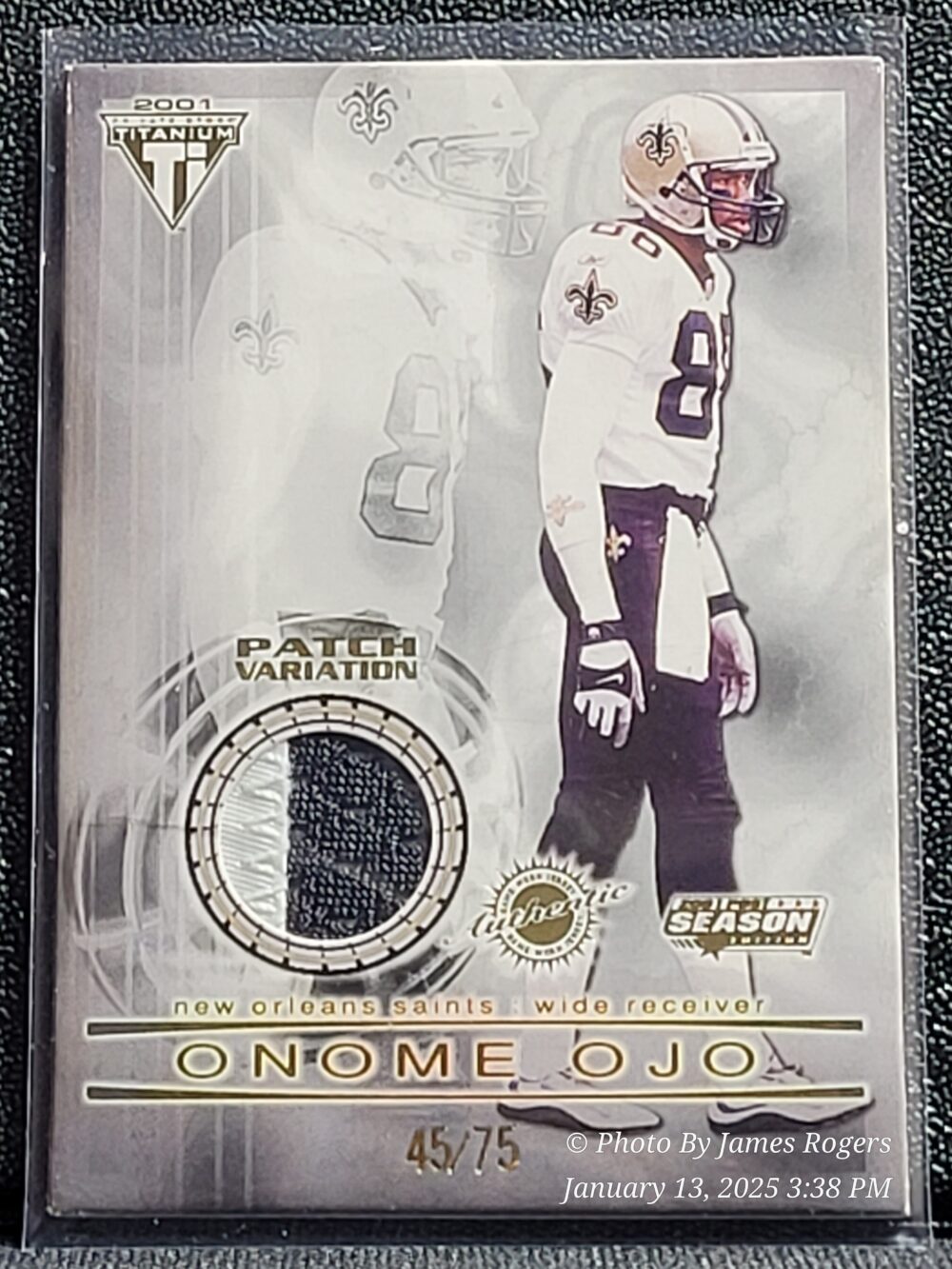 New Orleans Saints Onome Ojo 01-02 Pacific Patch Variation 45/75