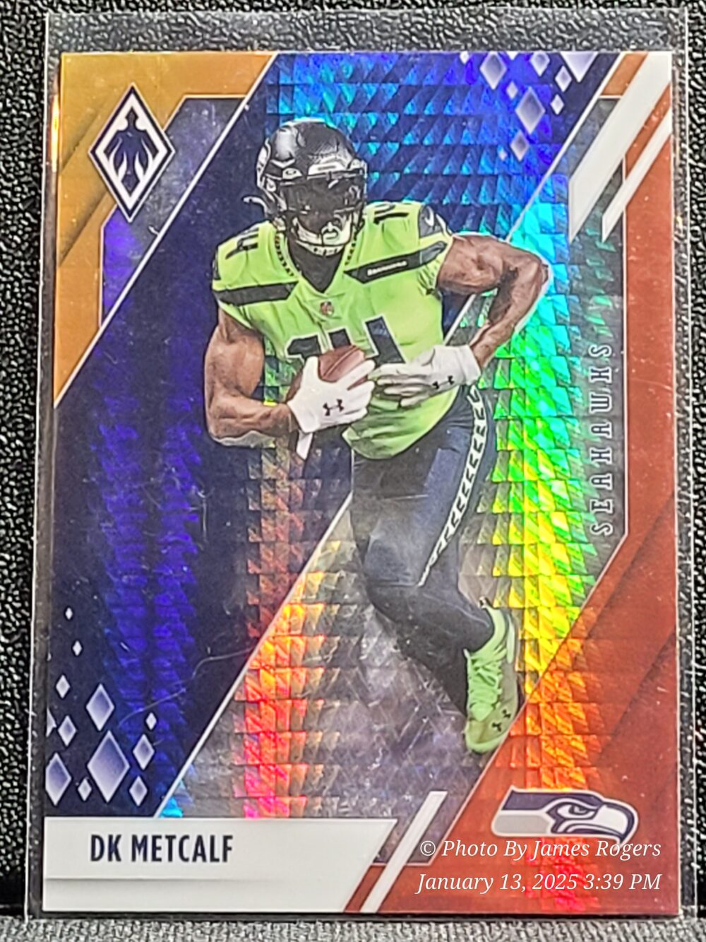 DK Metcalf 2021 Panini Phoenix Fire Burst Parallel