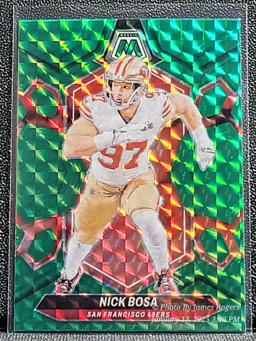 Nick Bosa - 2024 Panini Mosaic Green Prizm San Francisco 49ers 195