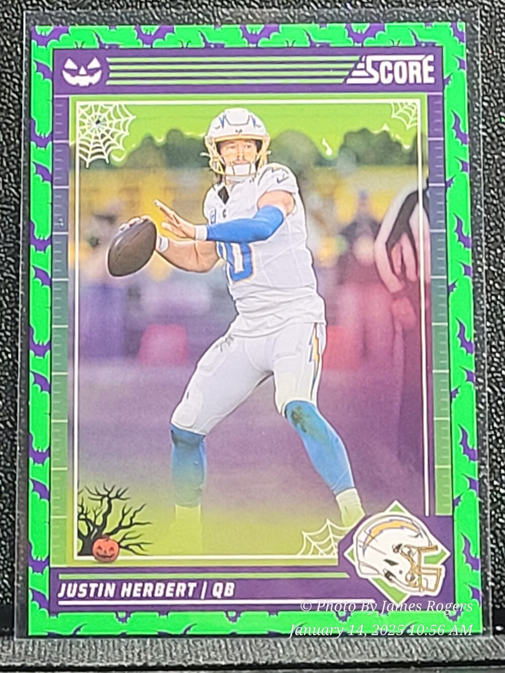 2024 Score-A-Treat Justin Herbert Green Bats 163 - Los Angeles Chargers