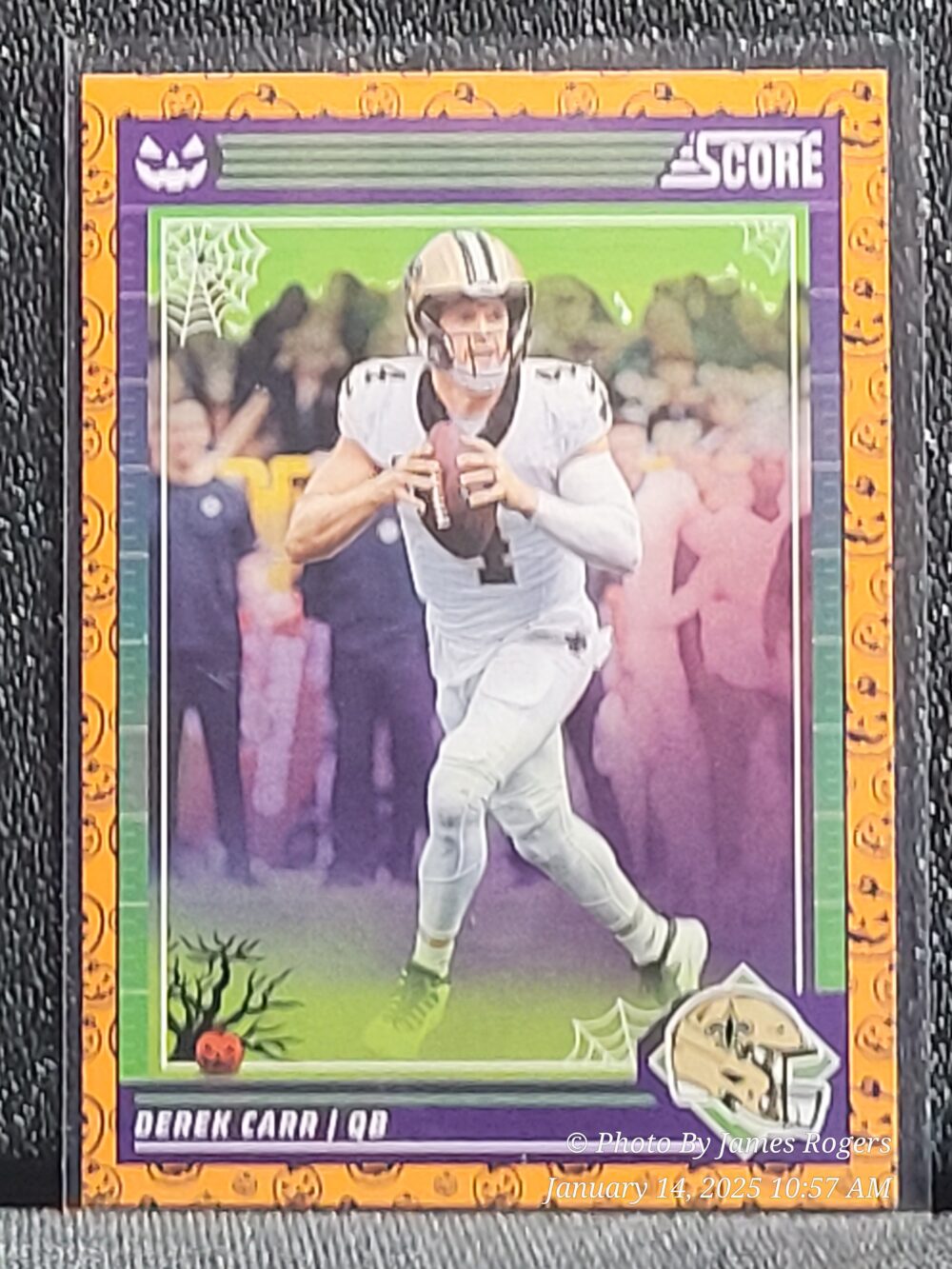 Derek Carr 2024 Score a Treat Orange Pumpkins 199 Saints