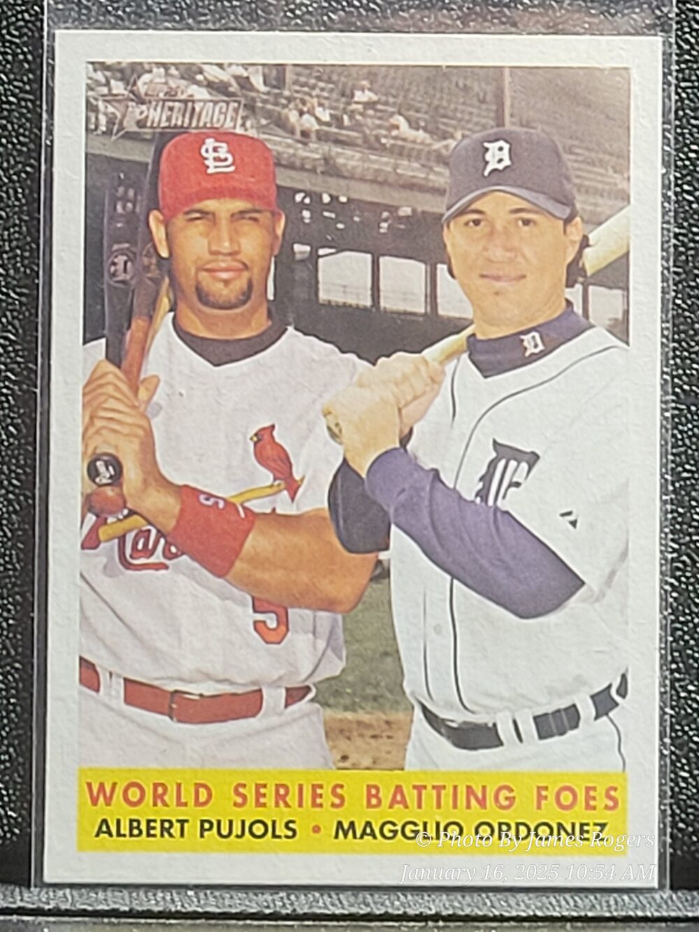 2006 WORLD SERIES ALBERT PUJOLS & MAGGLIO ORDONEZ TOPPS HERITAGE BASEBALL CARD