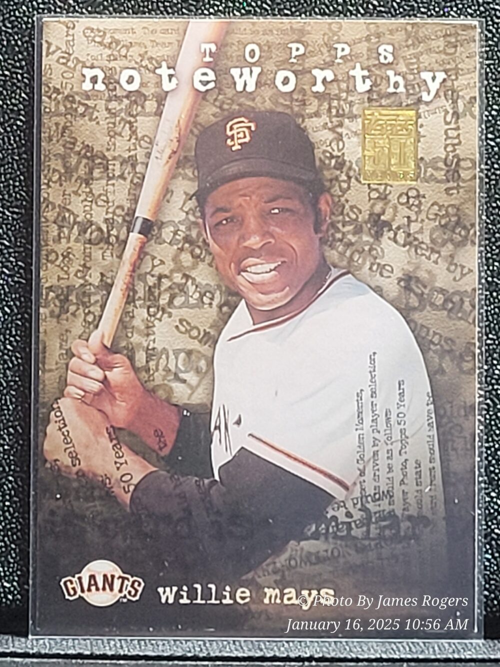 2001 Topps Noteworthy TN26 Willie Mays San Francisco Giants