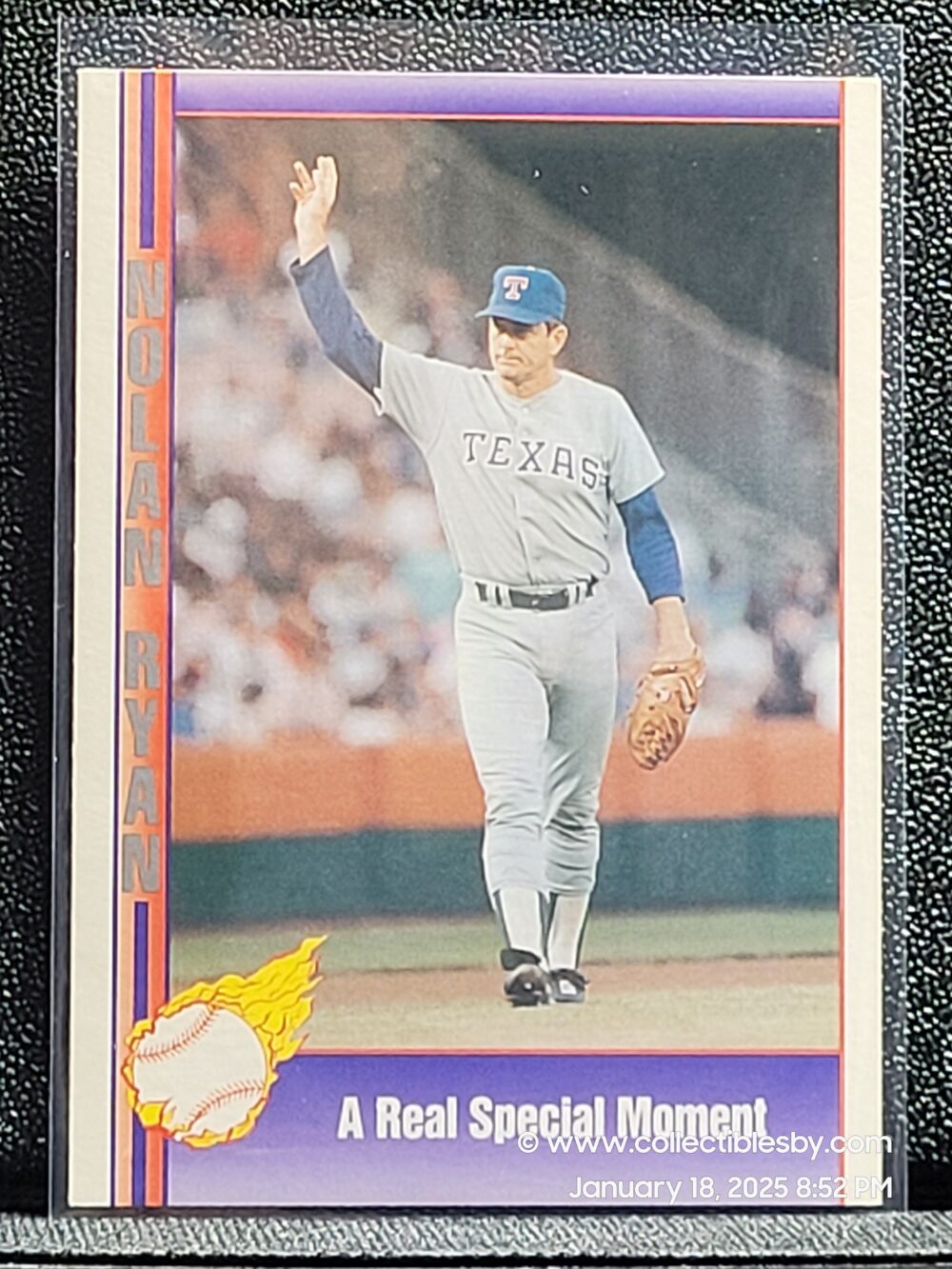 A Real Special Moment - Nolan Ryan - 1991 Pacific Trading Cards - 56 Rangers