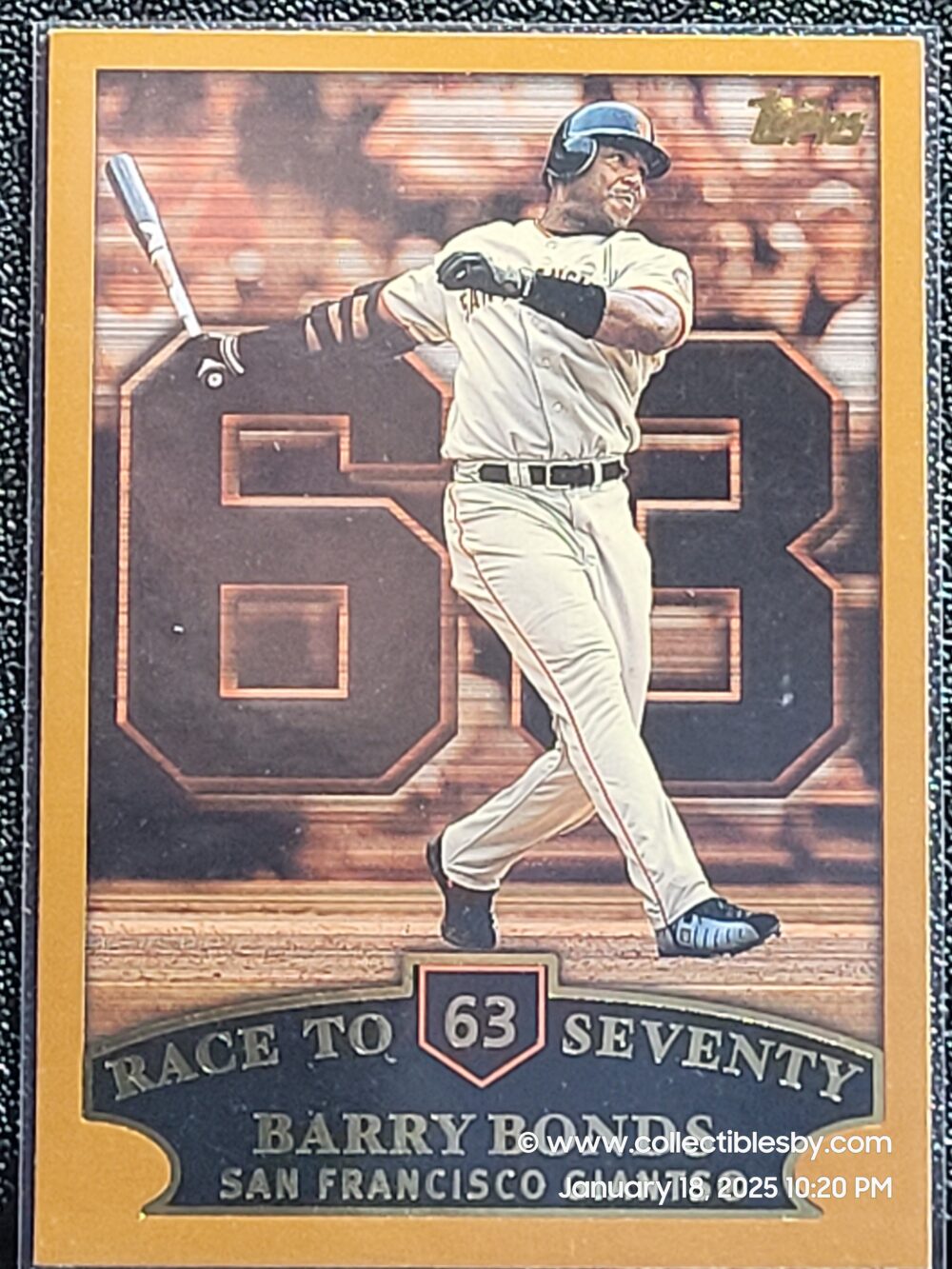 Topps 2001 Race To Seventy Barry Bonds 365