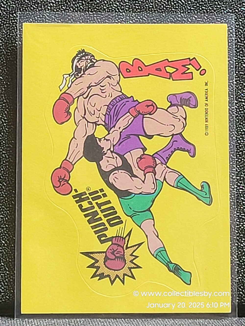 1989 TOPPS PUNCH-OUT 28 NINTENDO DOUBLE DRAGON STICKER CARD RARE