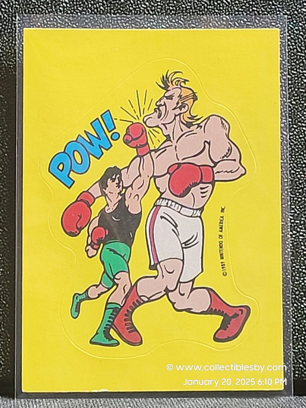 1989 Topps Nintendo Sticker Card - POW - Glass Joe - Punchout 30