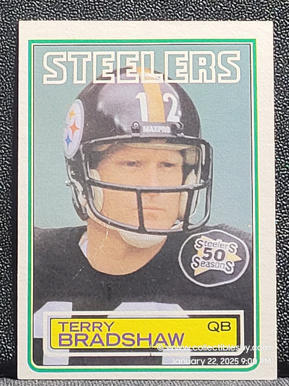 Vintage 1983 Topps Football Card Terry Bradshaw 358